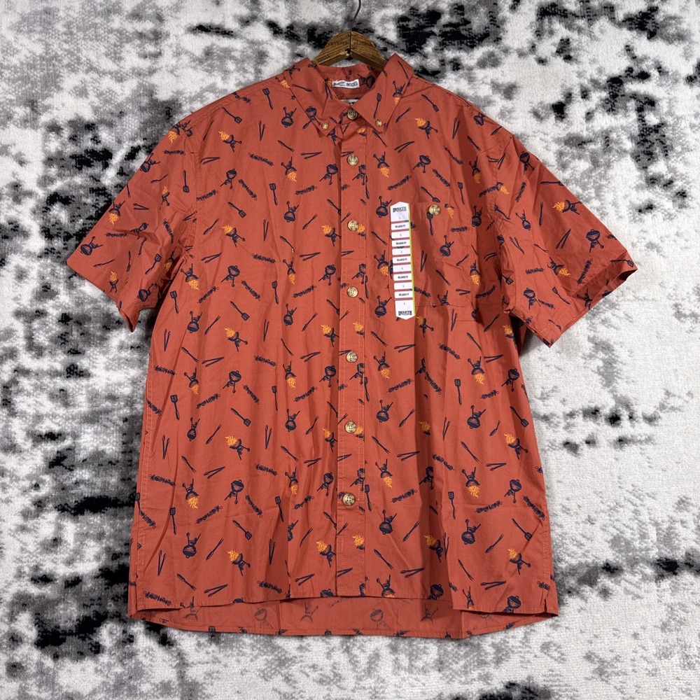 New Duluth Trading Untucked Shirt Mens‎ Size Large Relaxed Grill Master Party
